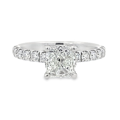 Uneek | Timeless Collection Under-Halo Radiant Cut Engagement Ring