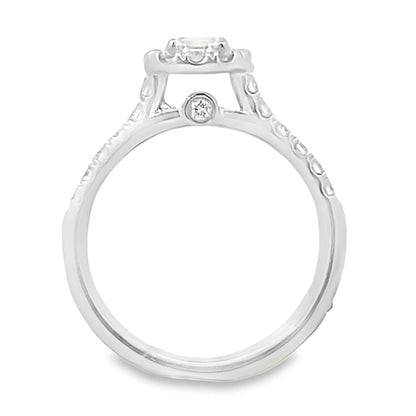 14K White Gold Diamond Halo Engagement Ring
