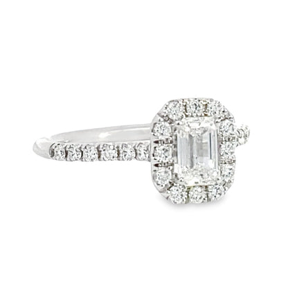 Ziva | 14K White Gold Emerald Cut Diamond Engagement Ring