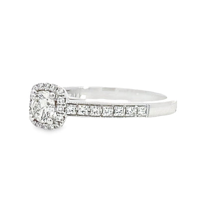 Sylvie | 14K White Gold Diamond Accented Engagement Ring