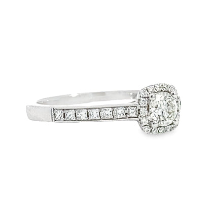 Sylvie | 14K White Gold Diamond Accented Engagement Ring