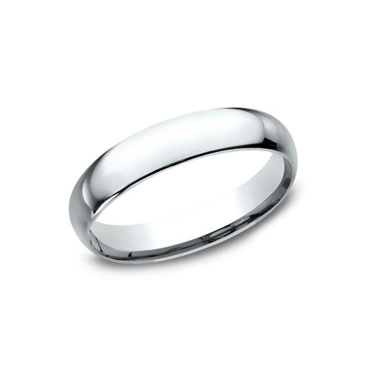 Comfort-Fit 4mm 14K White Gold Wedding Band