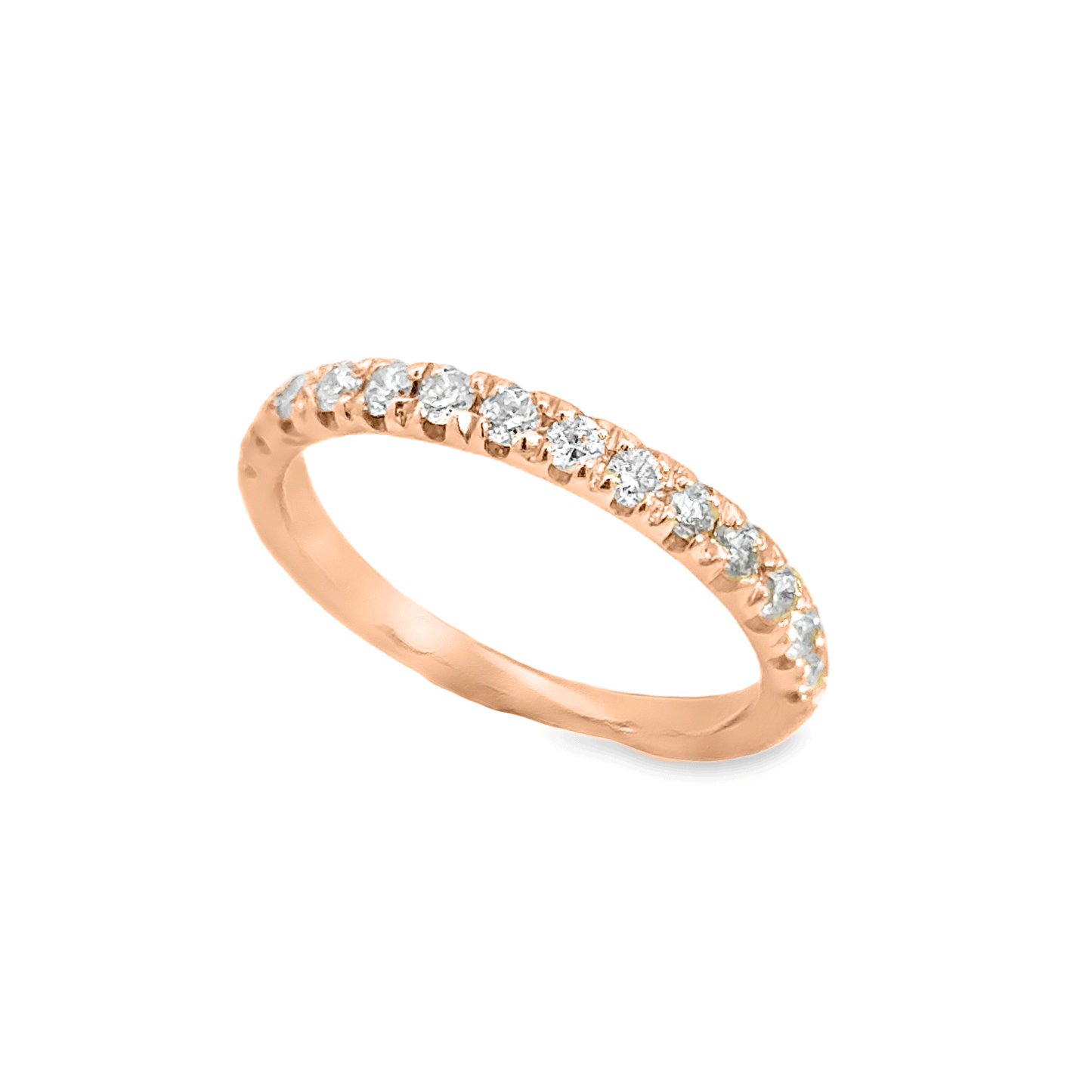 14K Rose Gold Diamond Wedding Band