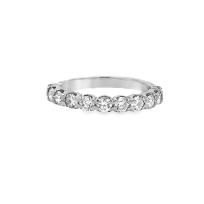 14K White Gold Diamond Wedding Band