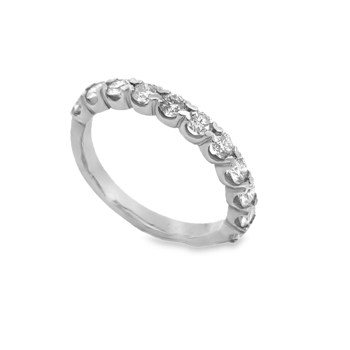 14K White Gold Diamond Wedding Band