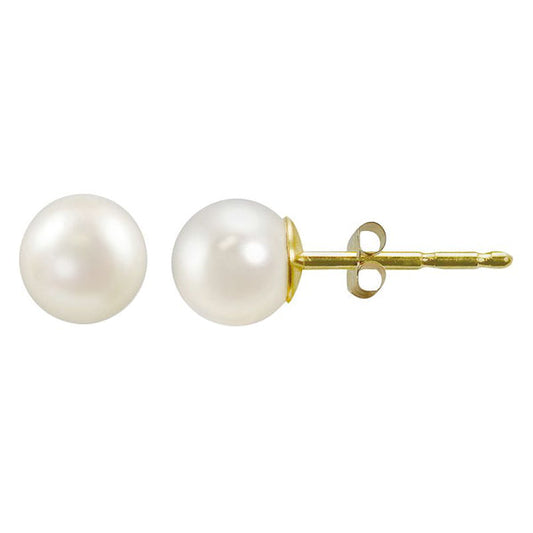 Baumell Pearl Co. | 14K Yellow Gold Cultured Pearl Stud Earrings