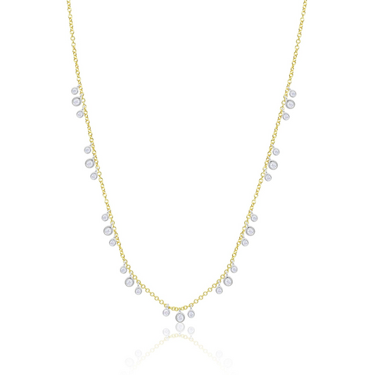 Meira T Designs | Yellow Gold Double Bezel Necklace