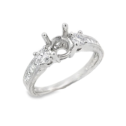 Kirkland Jewelry Estate | 18K White Gold Diamond Semi-Mounting