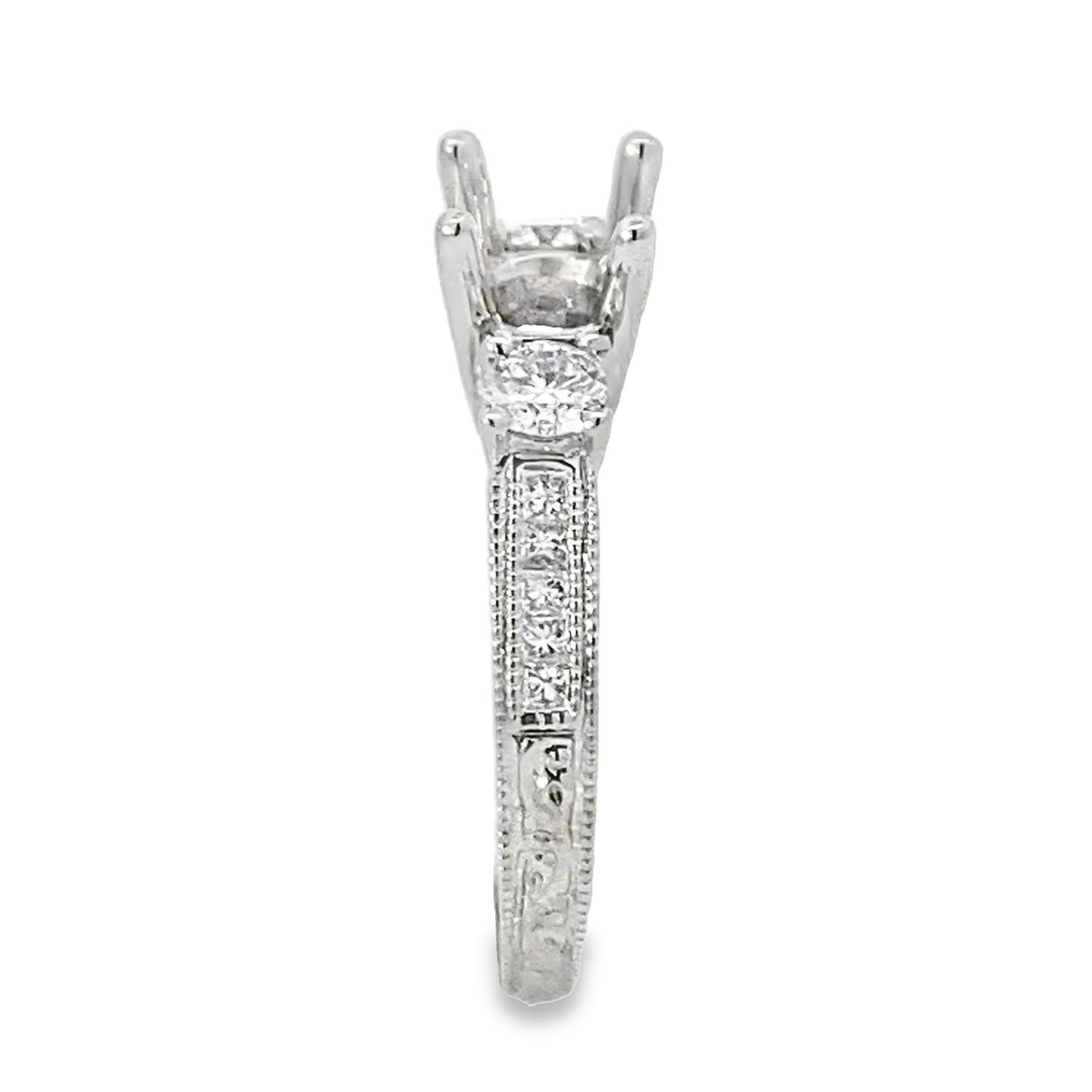 Kirkland Jewelry Estate | 18K White Gold Diamond Semi-Mounting