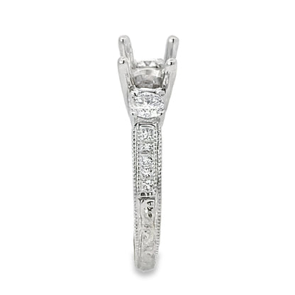 Kirkland Jewelry Estate | 18K White Gold Diamond Semi-Mounting