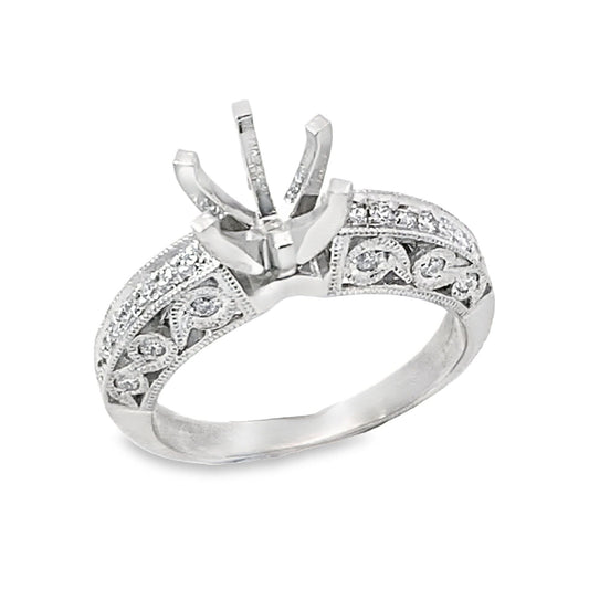 Kirkland Jewelry Estate | Platinum Diamond Semi-Mount Ring