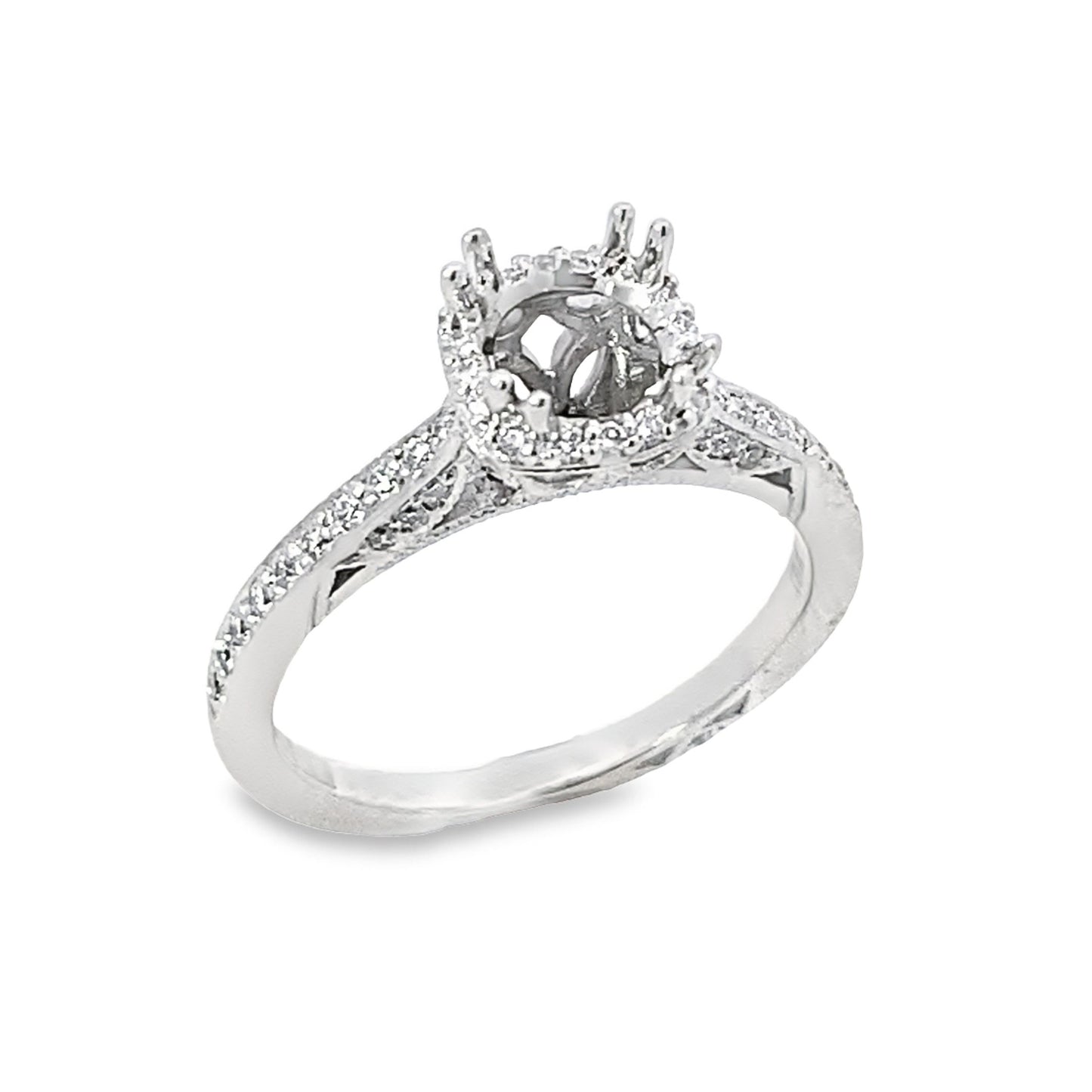 Kirkland Jewelry Estate | 18K White Gold Diamond Semi-Mount Ring