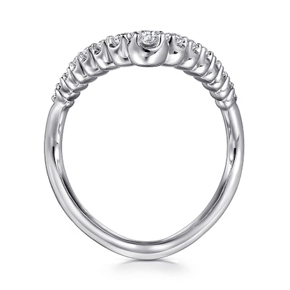 Gabriel & Co | 14K White Gold Diamond Chevron Ladies Ring