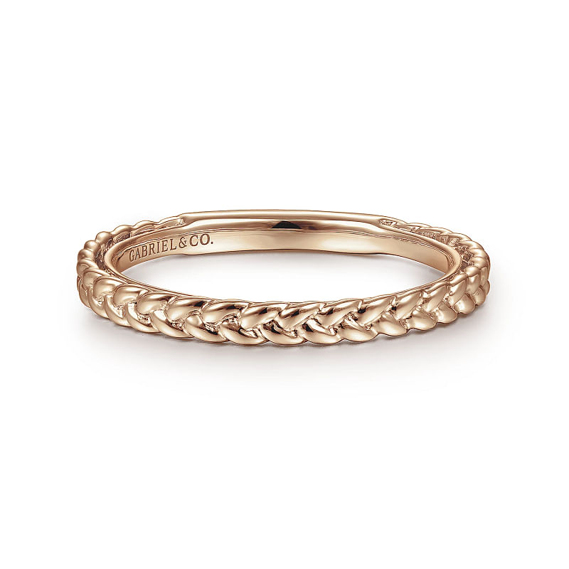 Gabriel & Co | 14K Rose Gold Braided Stackable Ring