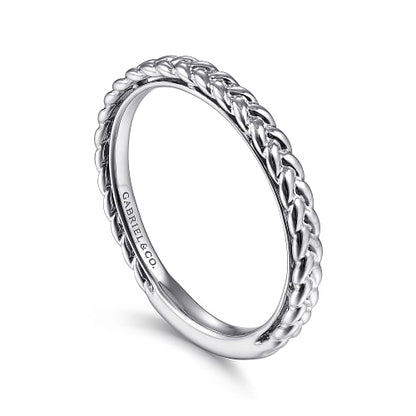 Gabriel & Co | 14K White Gold Braided Stackable Ring
