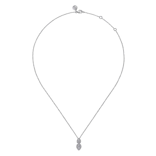 Gabriel & Co | 14K White Gold Diamond Teardrops Pendant Necklace