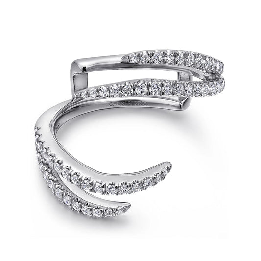 14K White Gold French Pave Set Diamond Ring Enhancer - 0.41ct