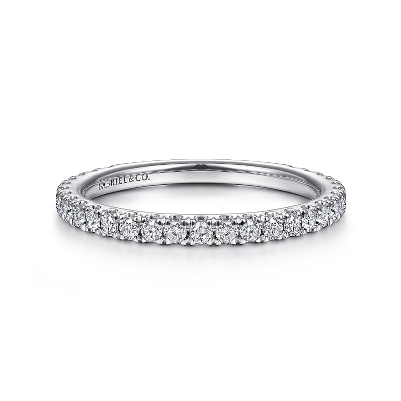 Gabriel & Co | 14K White Gold Stackable Diamond Ring