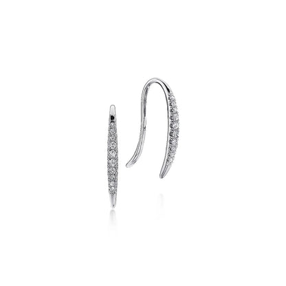 Gabriel & Co | 14K White Gold Tapered Diamond Fish Wire Earrings