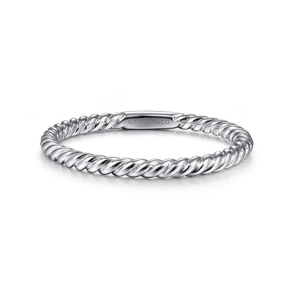 Gabriel & Co | 14K White Gold Twisted Rope Stackable Ring