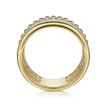 Gabriel & Co | 14K White-Yellow Gold Diamond Bujukan Easy Stackable Ring