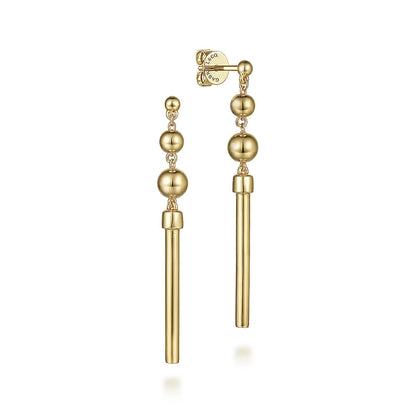 Gabriel & Co | 14K Yellow Gold Bujukan Drop Earrings