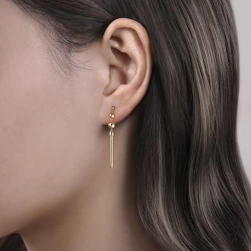 Gabriel & Co | 14K Yellow Gold Bujukan Drop Earrings