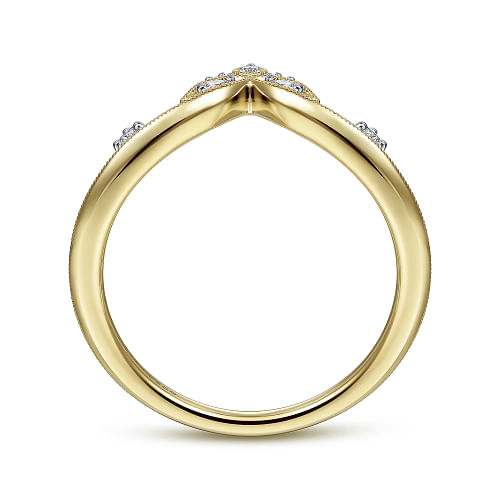 Gabriel & Co | 14K Yellow Gold Chevron Diamond Ring