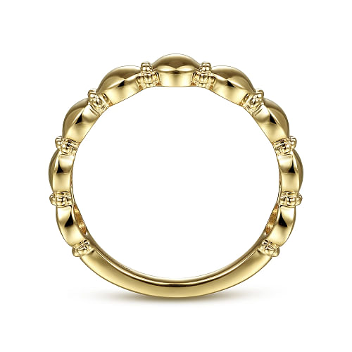 Gabriel & Co | 14K Yellow Gold Round Station Stackable Ring