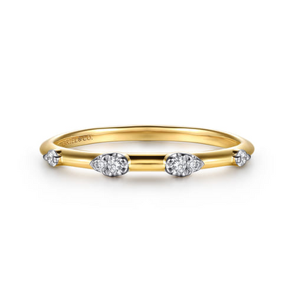 14K Yellow Gold Diamond Stackable Ring (.07 CTW)