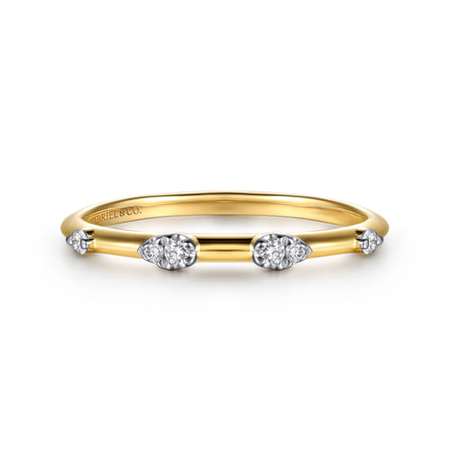 14K Yellow Gold Diamond Stackable Ring (.07 CTW)