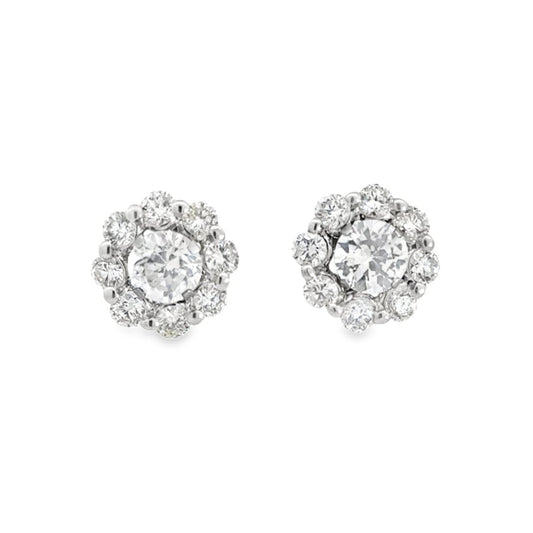 14K White Gold Diamond Earring Jackets