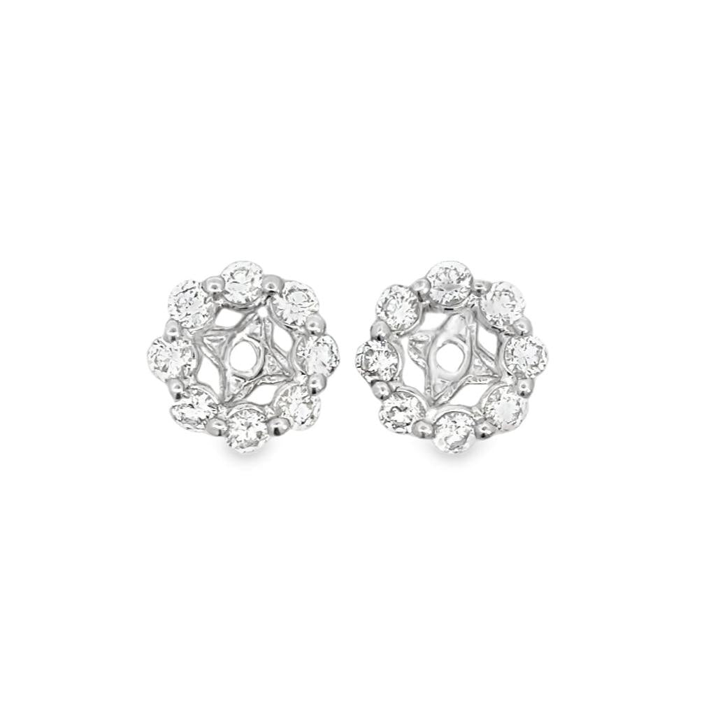 14K White Gold Diamond Earring Jackets