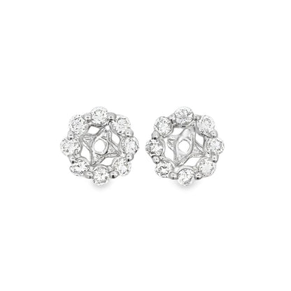 14K White Gold Diamond Earring Jackets