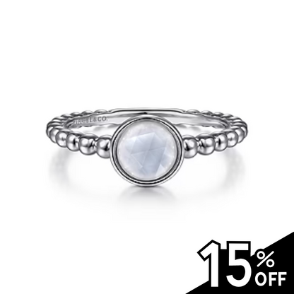 925 Sterling Silver Rock Crystal White MOP Bujukan Ring