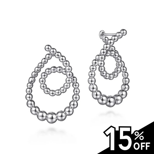 925 Sterling Silver Bujukan Twisted Hoop Earrings