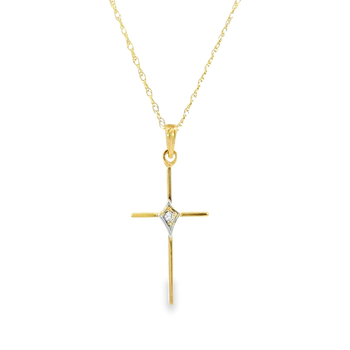 Kirkland Jewelry Estate | 14K Yellow Gold Diamond Cross Necklace