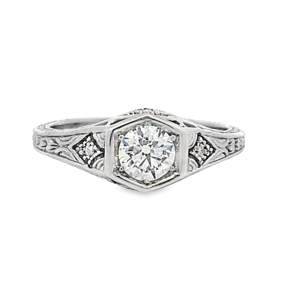 14K White Gold Vintage Ring