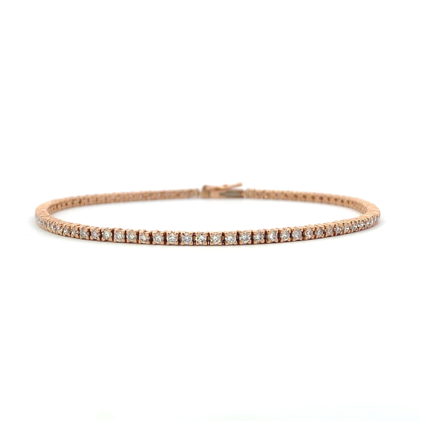 14K Rose Gold Diamond Tennis Bracelet - 1.84ct