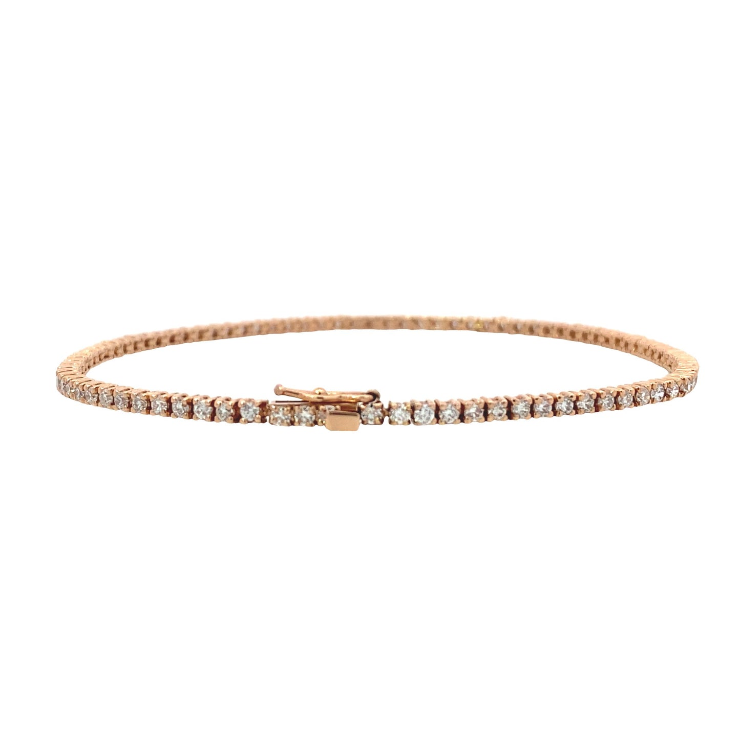 14K Rose Gold Diamond Tennis Bracelet - 1.84ct