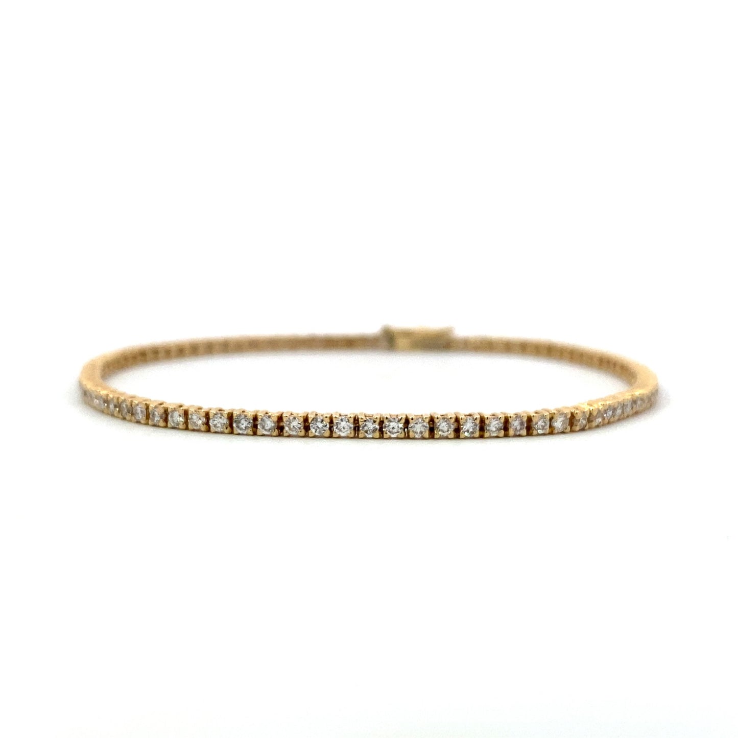 14K Yellow Gold Diamond Tennis Bracelet - 1.84ct