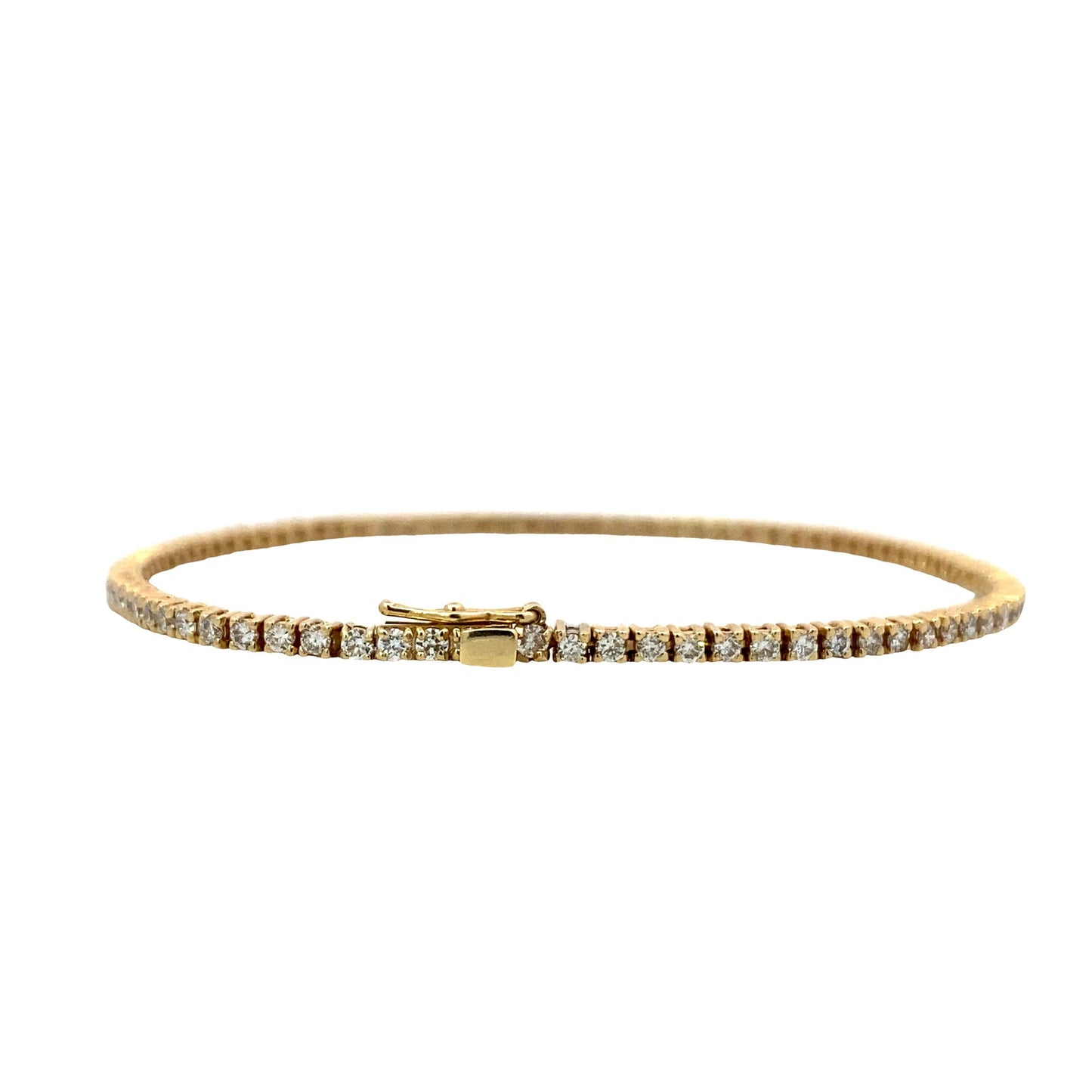 14K Yellow Gold Diamond Tennis Bracelet - 1.84ct