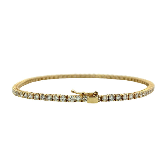 14K Yellow Gold Diamond Tennis Bracelet - 3.48ct
