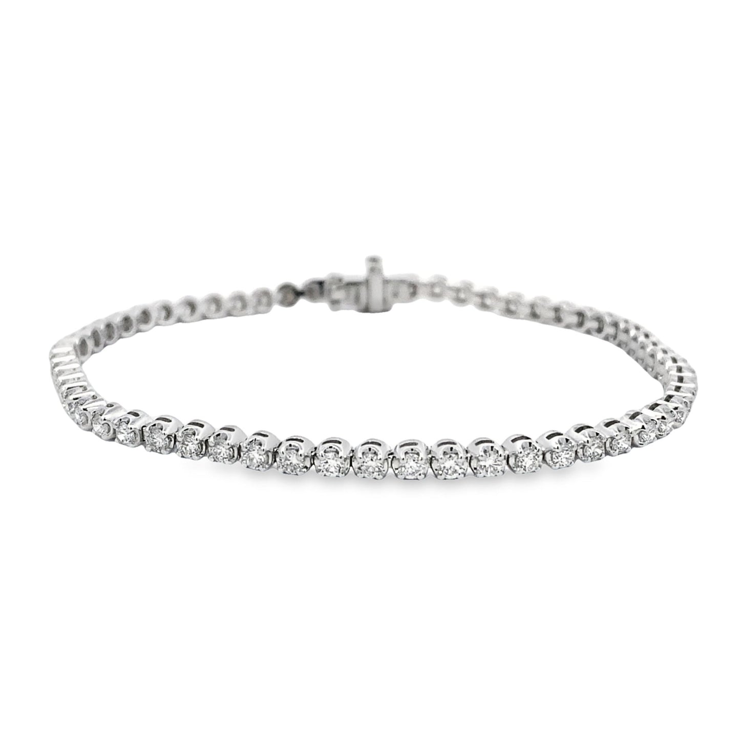 14K White Gold Diamond Tennis Bracelet - 2.10ct