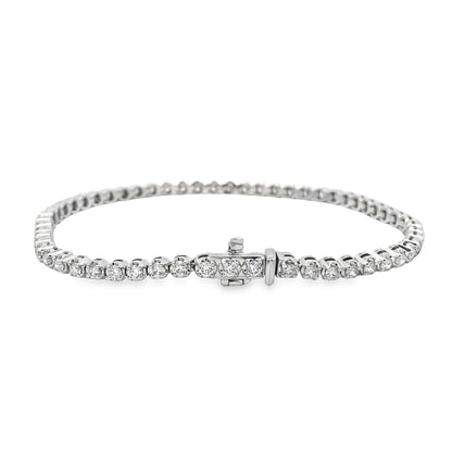 14K White Gold Diamond Tennis Bracelet - 2.10ct