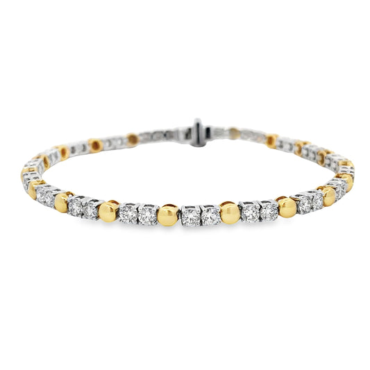 Stern International | 14K Two-Tone Diamond Tennis Bracelet - 3.35ct