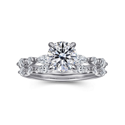 14K White Gold Diamond Wedding Band