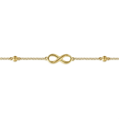 14K Yellow Gold Bujukan Chain Bracelet with Infinity Station