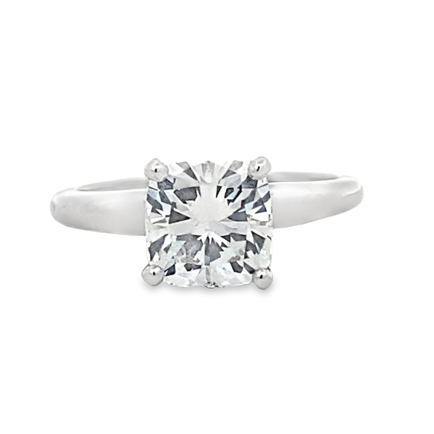 Die Struck Classic Cushion Cut Solitaire Engagement Ring