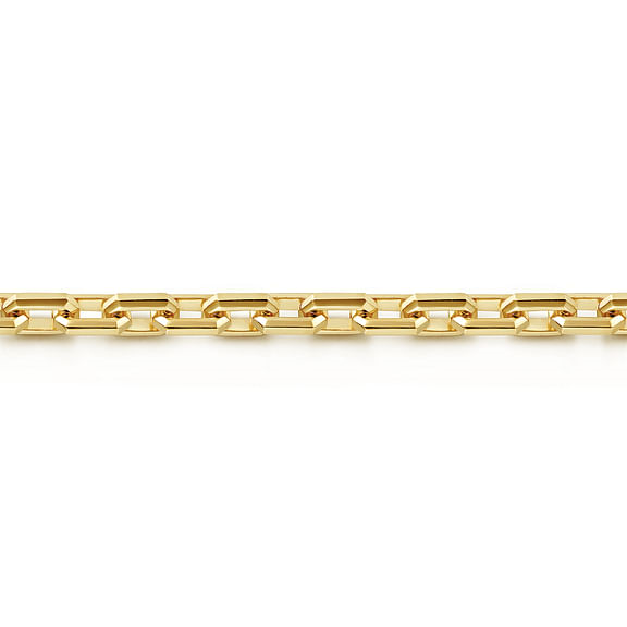 14K Yellow Gold Men's Faceted Chain Bracelet